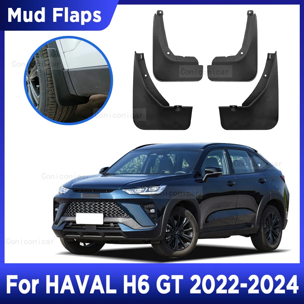 

For HAVAL H6 GT 2022 2023 2024 4PCS Mud Flaps Splash Guard Mudguards MudFlaps Front Rear Fender Auto Styline Car Accessories