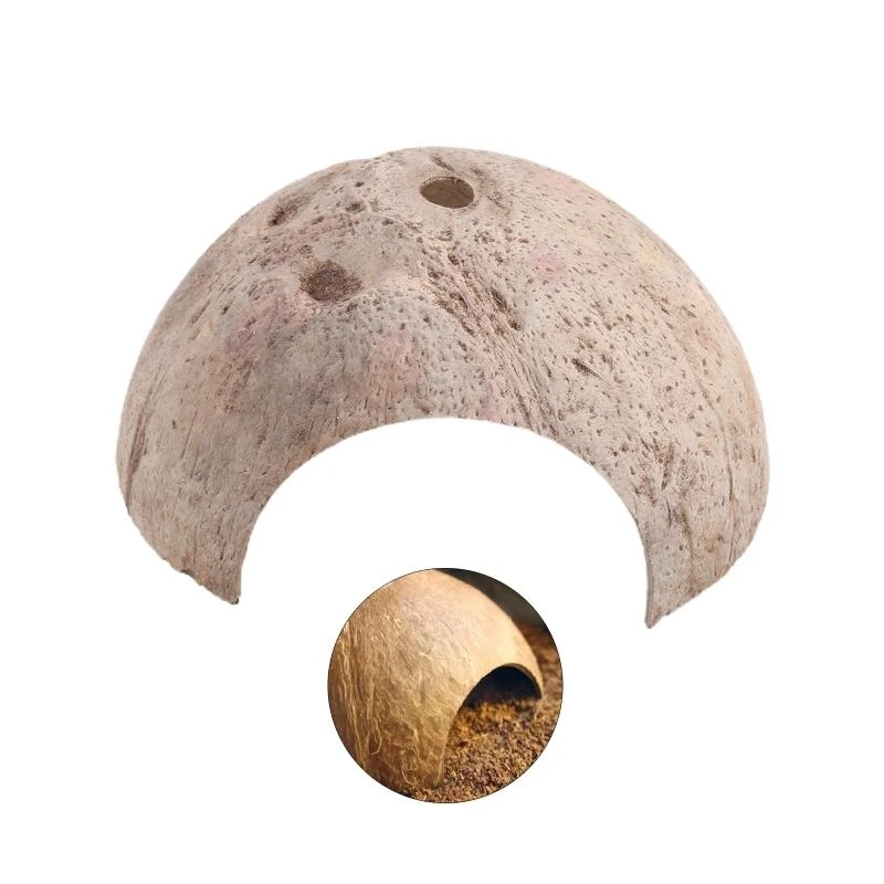 

Reptiles Cave House Aquarium Ornaments Coconut for Shell Pet Hiding Cave for Spider Tarantula Habitat Box Fish best sale