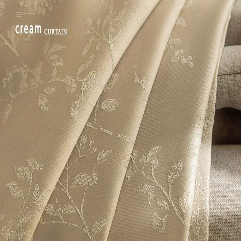 

French Cream Precision Relief Lace Luxury Curtains For Living Room Bedroom Dining Blackout Blackout Custom Size White Tulle