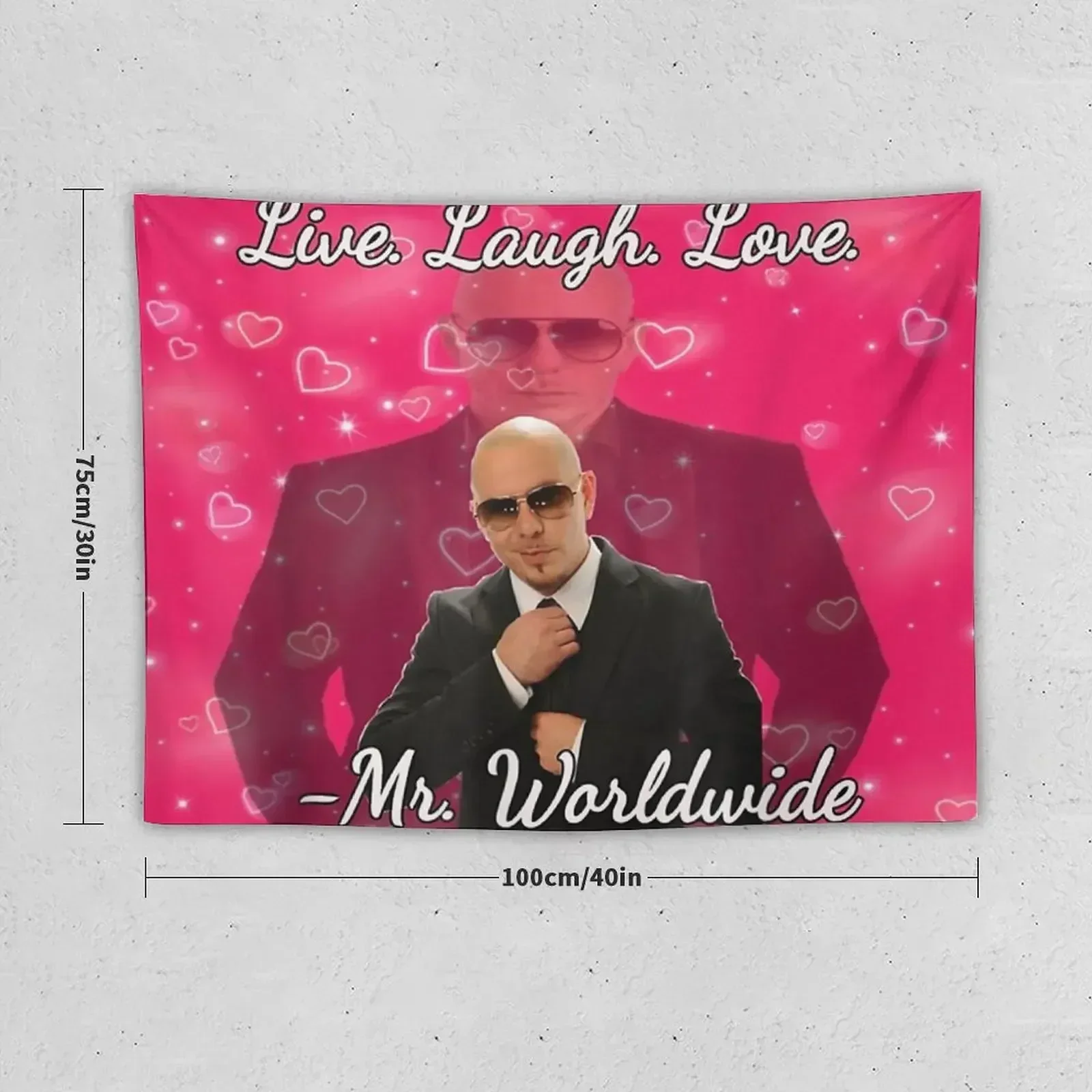 Mr Worldwide Pitbull Valentine Tapestry Tapete For The Wall Decorations For Your Bedroom Home Decoration Tapestry