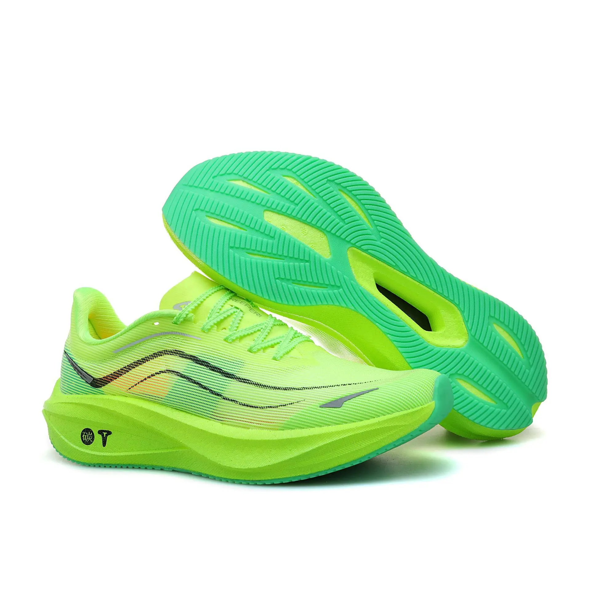 Flying Wing Professional Racing Carbon Board Running Shoes, Kids Summer Breathable Shock-absorbing Sneaker Marathon Sports