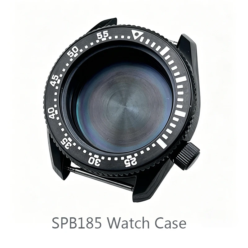 PVD Black SPB185 SPB187 Watch Cases Fits Seiko NH35 NH36 7S26 4R36 Automatic Movement Bezel Insert Watch Repair Parts