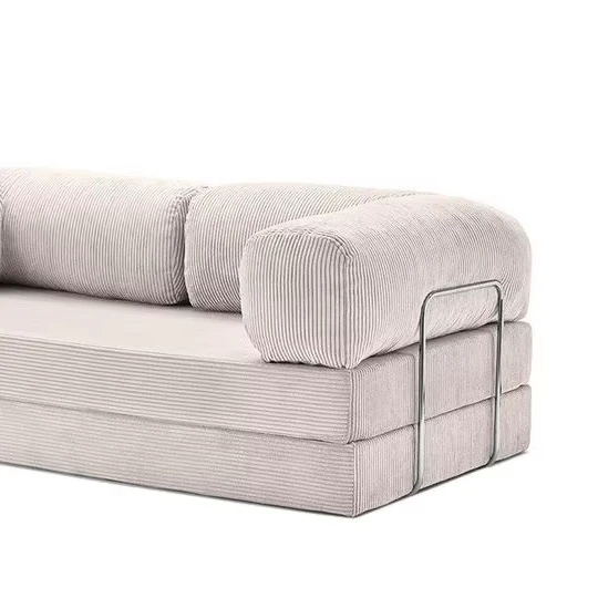 Used Modular Chenille Two Seat Sofa Living Room Small Apartment Vintage Vacuum Compression Double Folding Reclining Sofa Bed