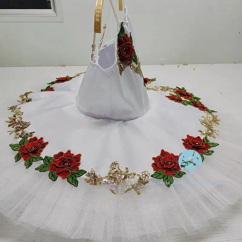 Jupe de spectacle de compétition TUTU de Ballet, fleur Simple, éveil de dieu, la belle au bois dormant, personnalisée pour adultes et enfants