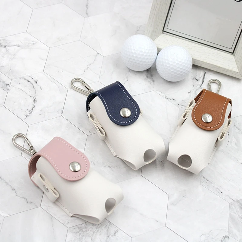 Mini Golf Waist Pouch Sports Bag Storage Bag Container Golf Ball Bag PU Leather Key Case Balls Storage Golf Tees Holder G99D