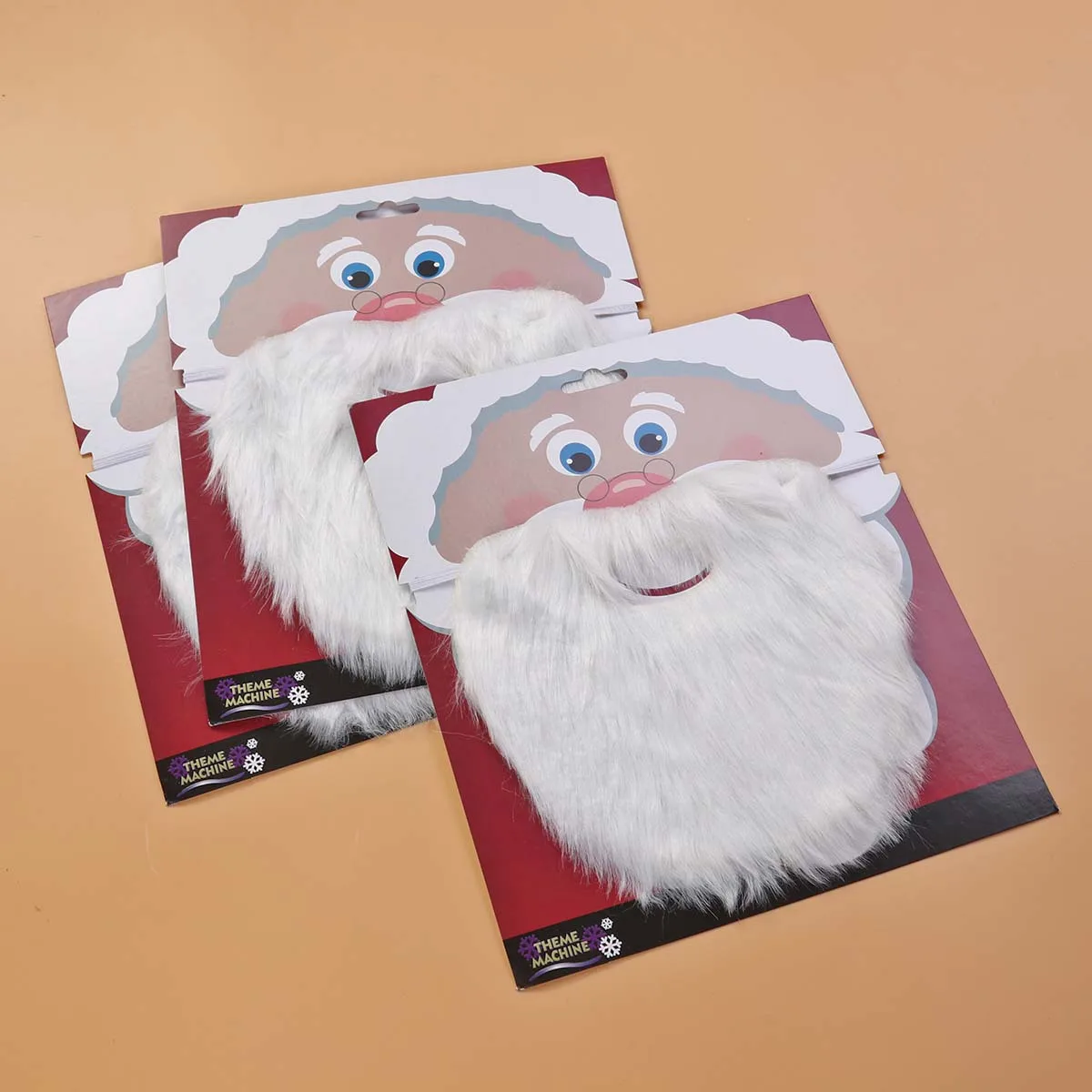 3pcs Christmas Santa Claus Beard White Fake Beard For Adults Kids Party Cosplay Festival Decoration Artificial Facial Hair