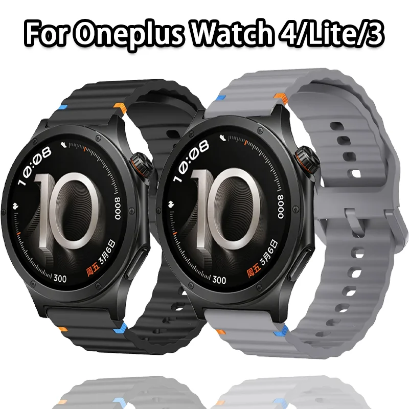 Correa de Silicona Ondulada de 18/20/22mm para Reloj Oneplus 4/Lite/3 de 43mm, Brazalete para Reloj OPPO X3/S/X3 Mini, Correa para Reloj Galaxy 7 6 5 4
