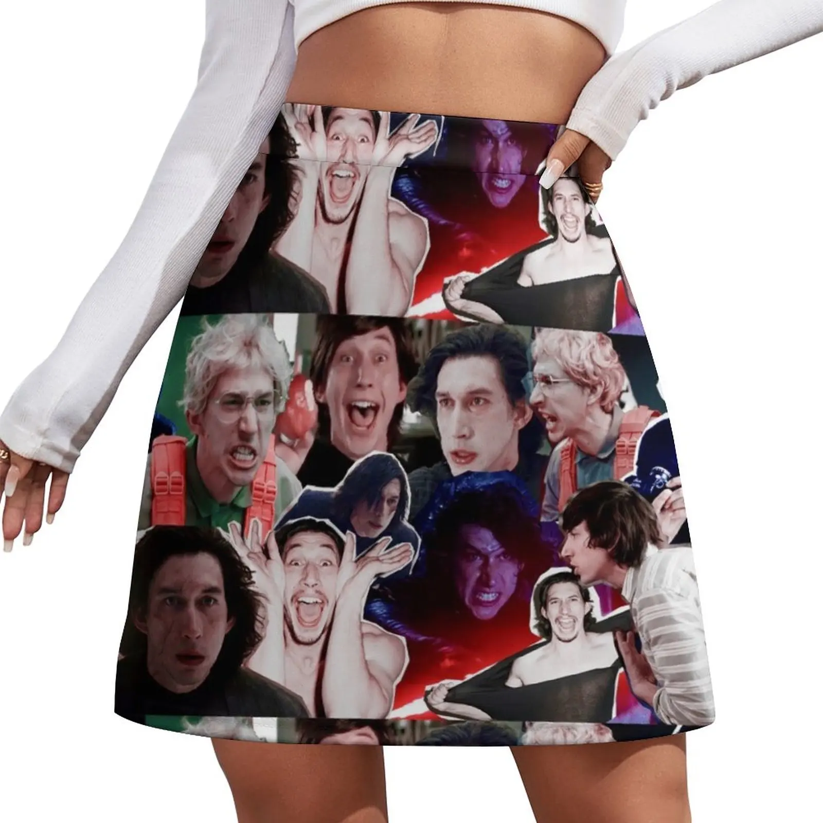 

Angry Adam Driver Collage Mini Skirt skirts summer 2026 woman summer clothes Womens dresses
