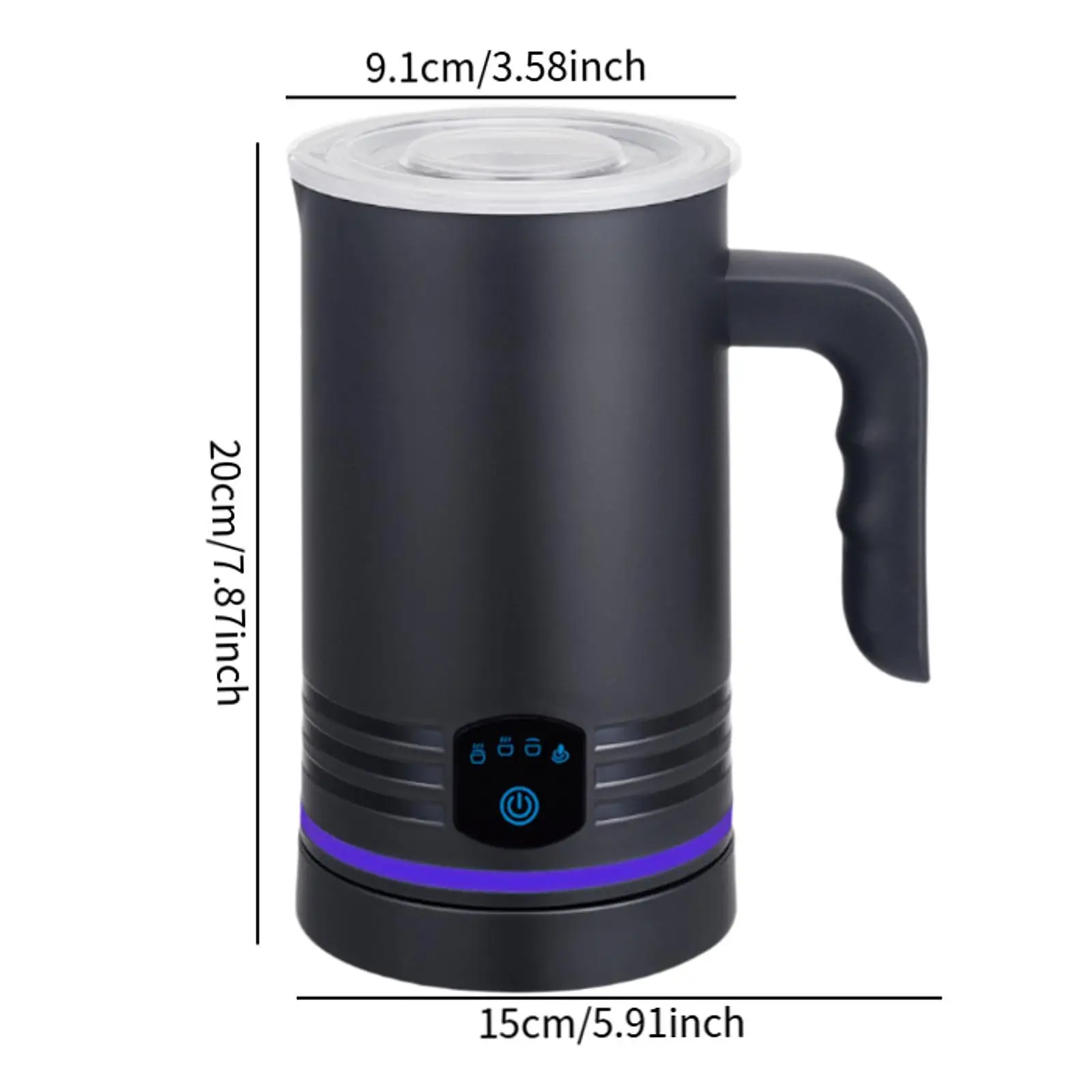 ミルク泡立て器 大容量 省スペース お手入れ簡単 ポータブル ハンドヘルド ミルクウォーマー クリーム カプチーノ ラテ マキアート コーヒー用