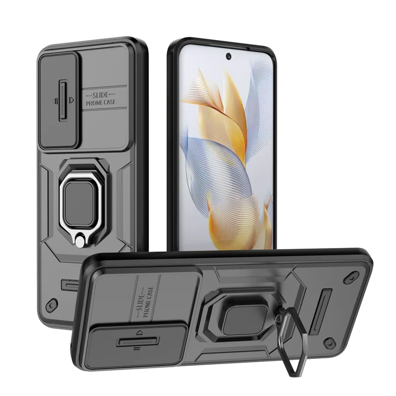 Camera Shockproof Armor Case For Honor 90 Lite Honor90 Nova 12 Pro Nova12 Car Magnetic Holder Ring Protect Cover