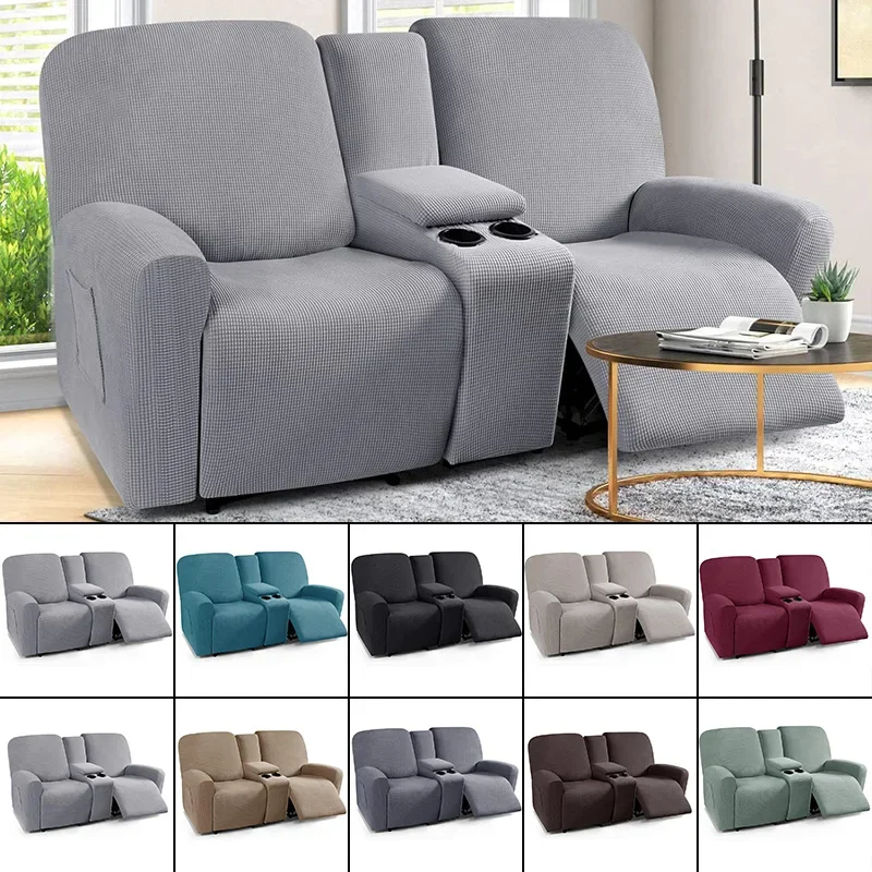 2 Seat Couch Cover Loveseat Recliner Covers with Middle Console Slipcover, Recliner Sofa Covers Furniture Protector Covers