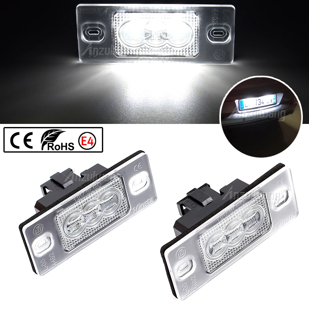 Luces LED blancas para matrícula, lámpara de 12V 18SMD para Porsche Cayenne 955 957, VW Golf 5 Passat B5.5 5D Touareg Tiguan, 1 par