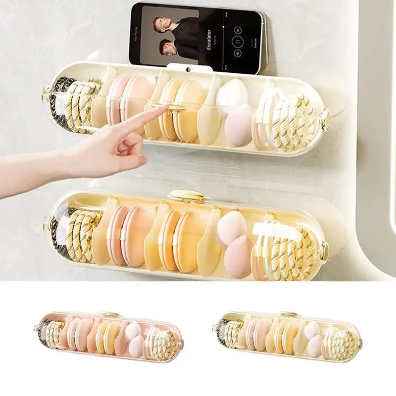 Makeup Sponge Holder Wall Mounted Make Up Blender Case Waterproof No Drilling Blender Organizer for bathroom accessories