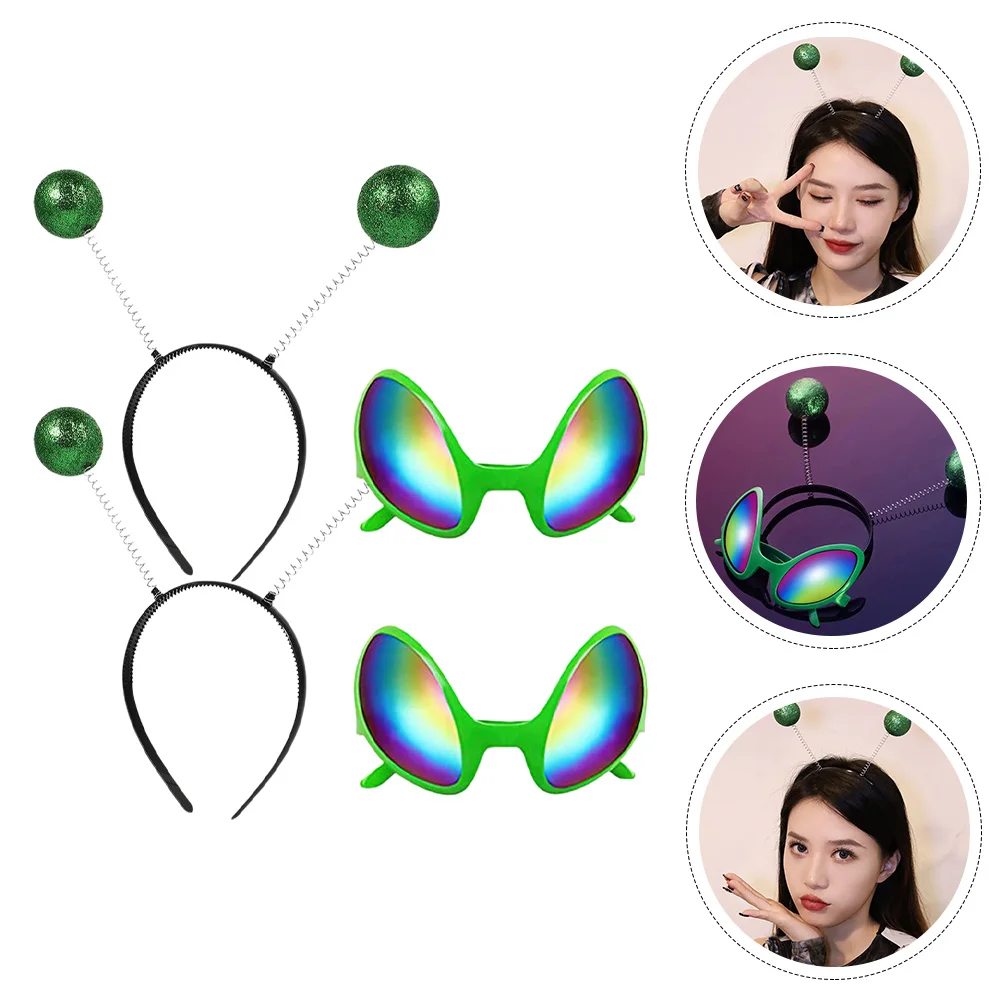 

2 set Alien Set Alien Costume Rainbow Lens Party Glasses Costume Props Party Accessories