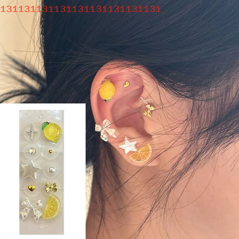 10 بقع تدليك بذور الأذن ضغط عصا الأذن نقطة ملصقات الكرز والفراولة الوخز بالإبر ملصقات الأذن الأذن #4