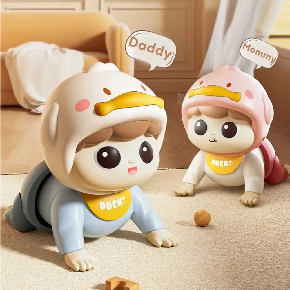 

Learns To Crawl Music Electric Crawling Baby Toys with Sound Cartoon Learning Crawling Doll Funny Big Eyes Electric Walking Duck