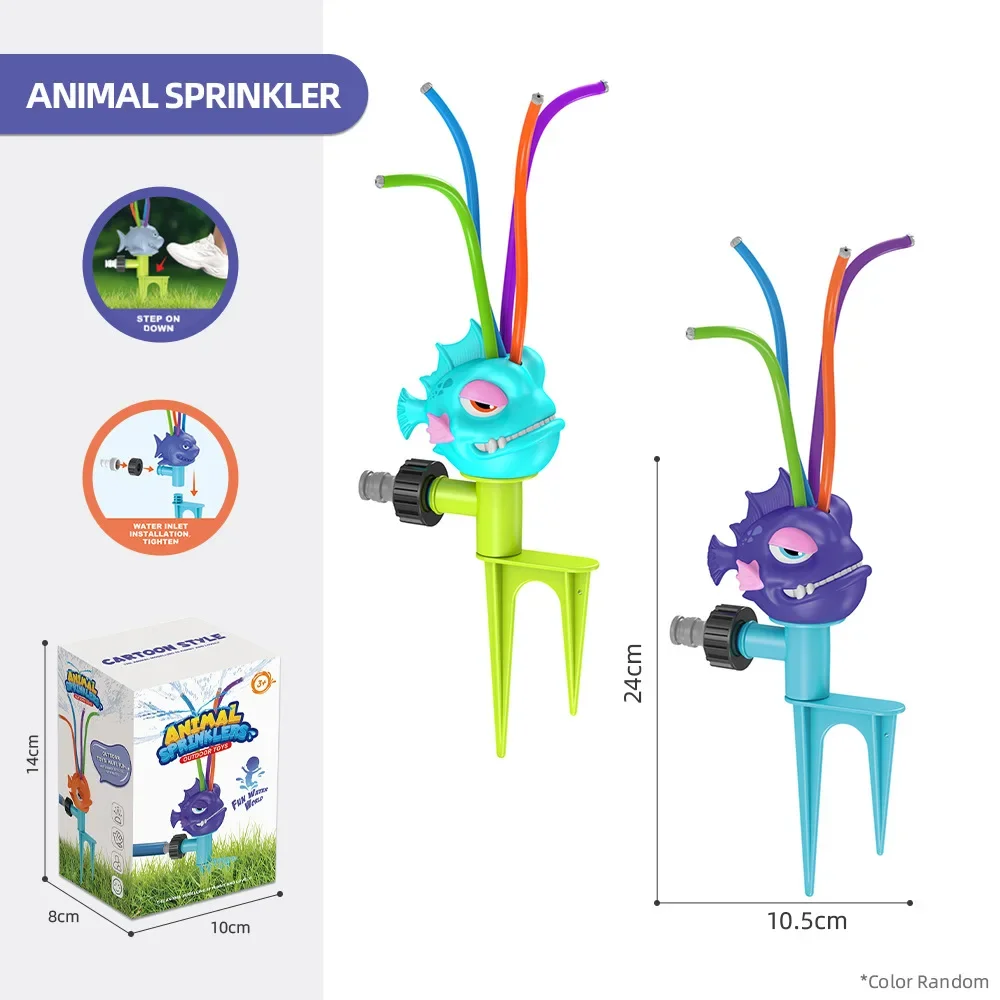 Cartoon water sprinkler toys Summer outdoor water play toys dinosaur swordfish Nozzle Garden Yard Irrigation Supplies kids adult