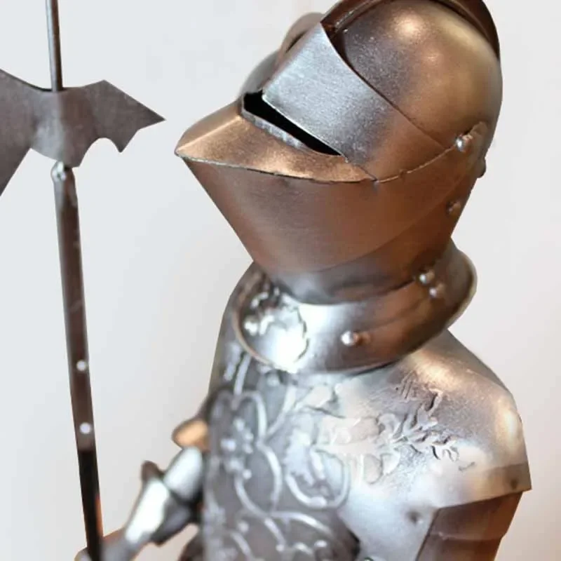 Miniatures Knight Armor Figurines Interior Desktop Sculptures Retro Medieval Home Decorations Creative Living Room Ornaments - view 3