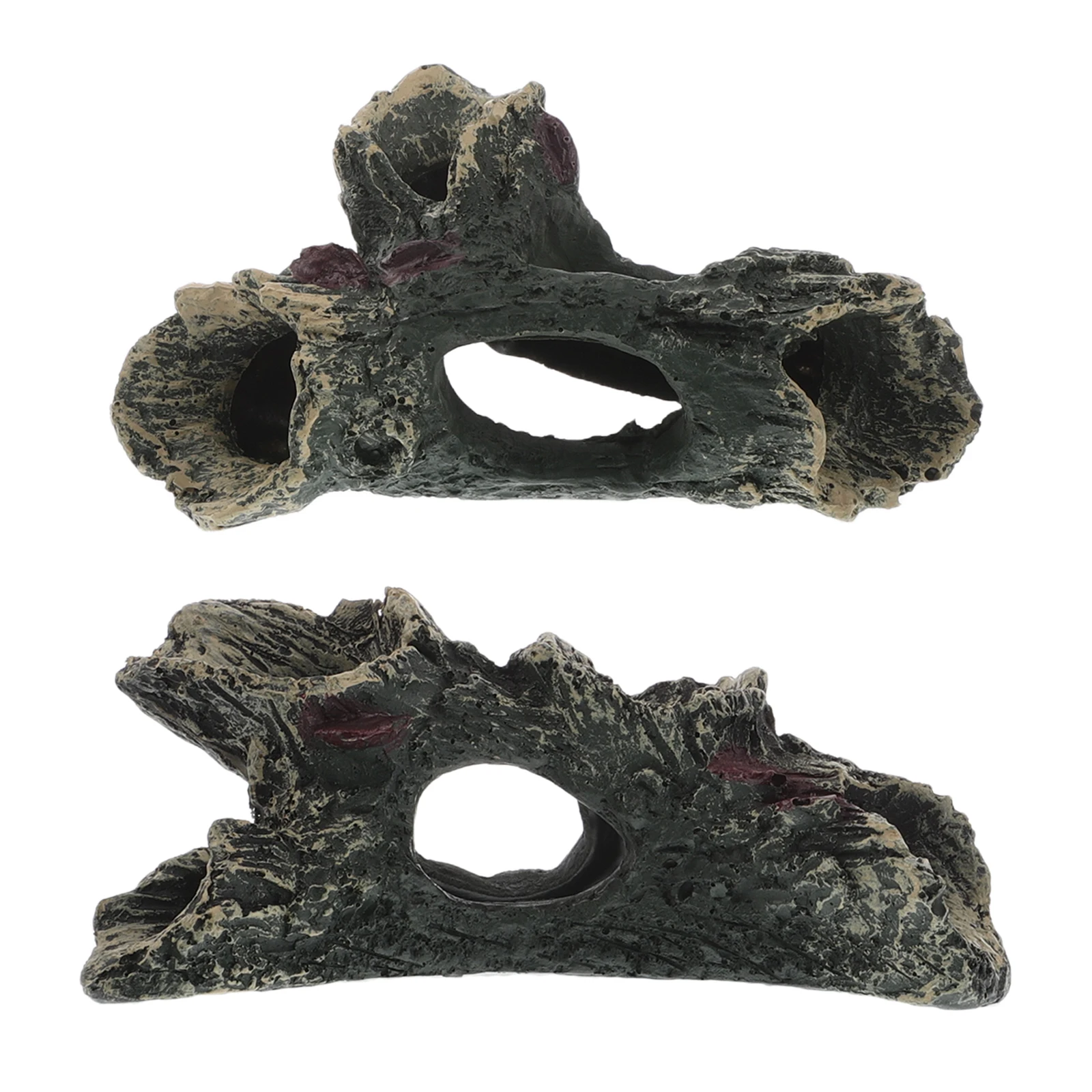 

2Pcs Resin Wood Fish Tank Decorations Hollow Tree Hideout Driftwood Bonsai Aquarium Decorations Aquarium Lifelike Durable