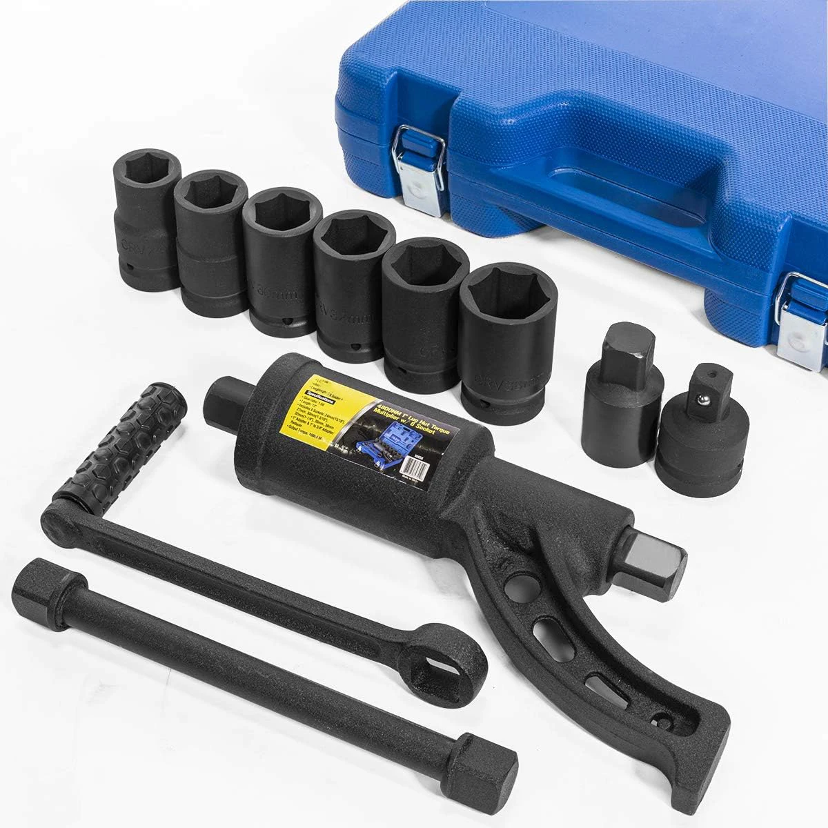 

1/8'' Cr-v Hand Tool Heavy Duty Torque Labor Saving Multiplier Wrench Truck Trailer Lug Nut Wrench Socket Set Hand Tool Box