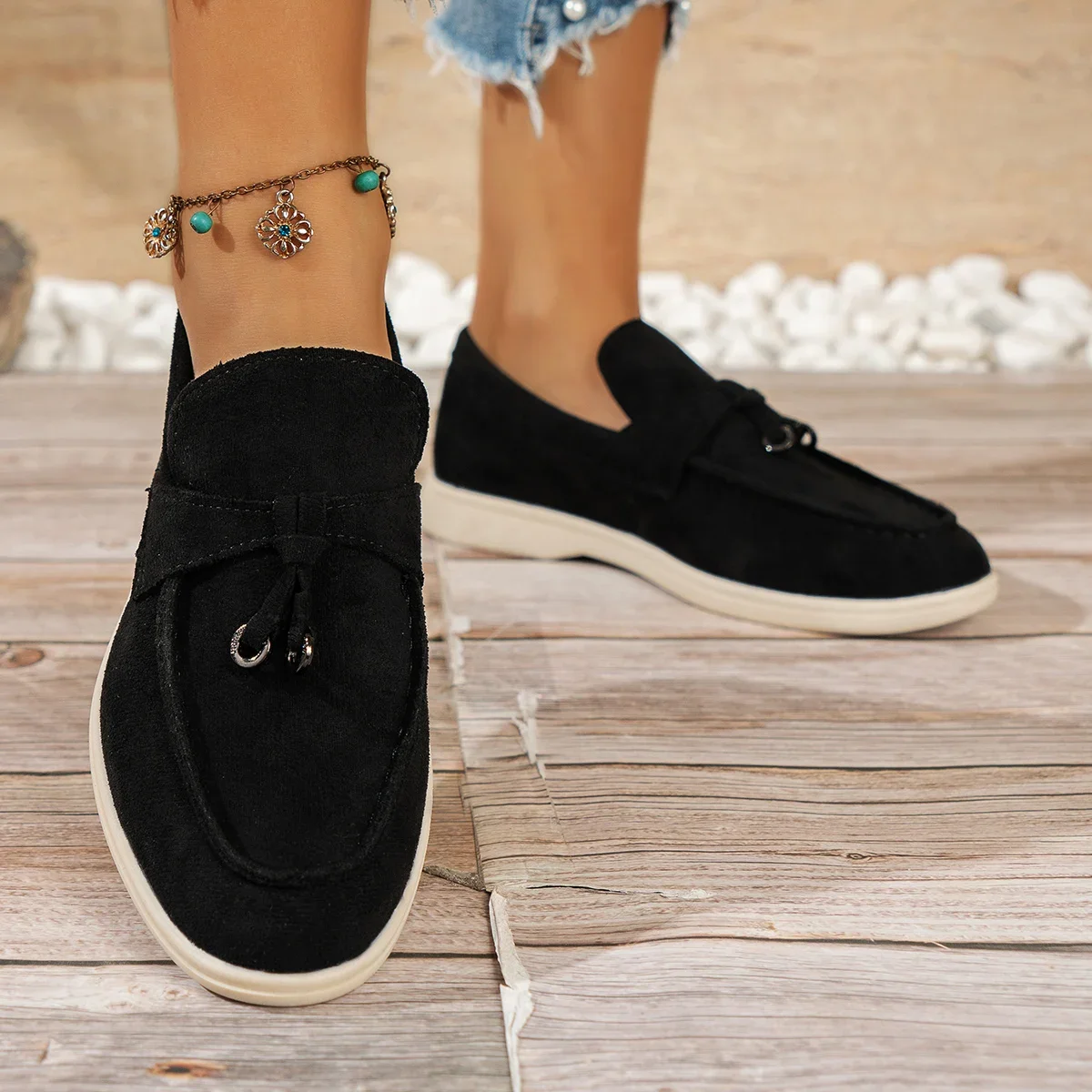 Fashion Casual Lofers Women's Flat Shoes Ladies Elegant Butterfly-Knot Comfortable Shoes Women Soft Classic Office Shoes