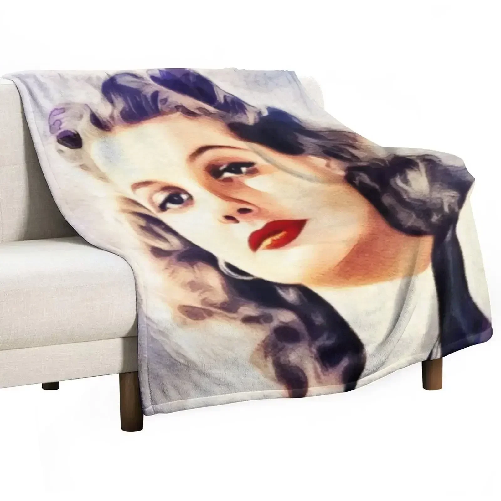 Ann Sheridan, Movie Legend Throw Blanket Shaggy Plaid for sofa Flannels Blankets