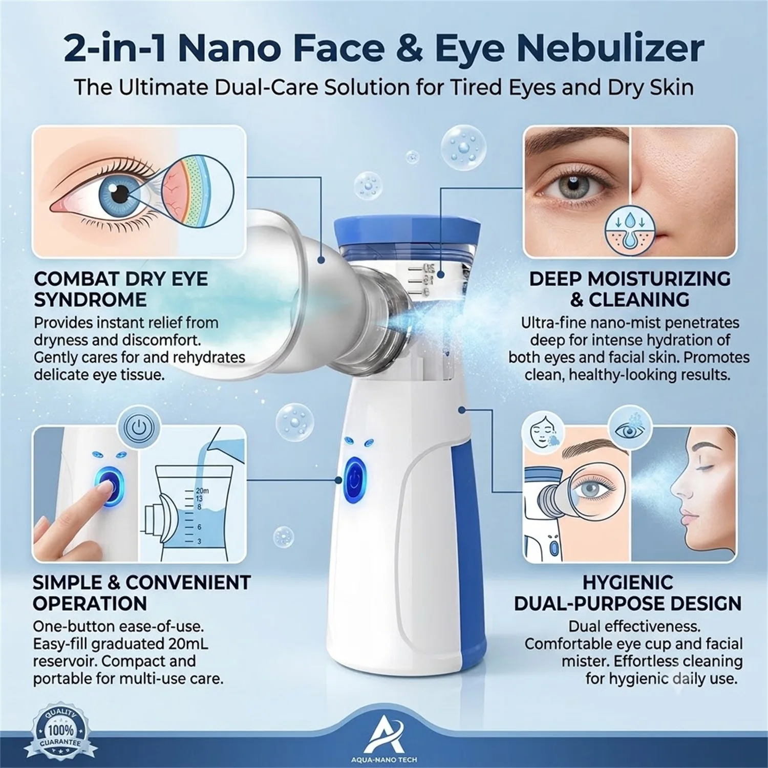 Multi-color Eye Sprayer Face Nano Nebulizer Beauty Eyes Mister Dry Eye Relieve Eye Fatigue Moisturize Steamer Home Humidifier