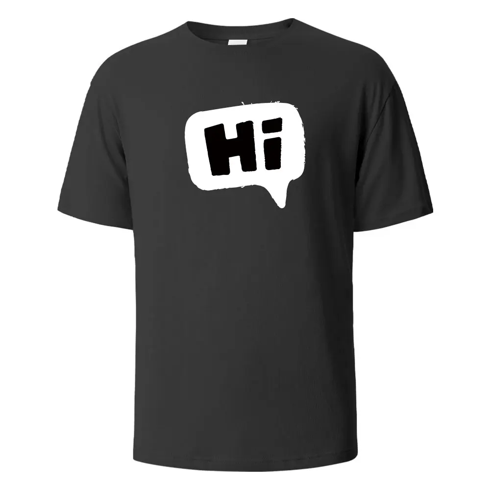 

Hi Print t shirts 100% Cotton Summer Tees For Men Women Oversize Casual Tops t shirts