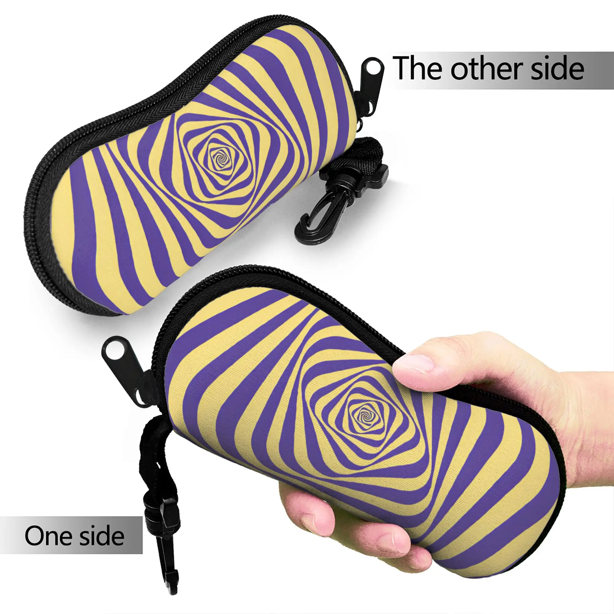 Abstract Swirl Disorder Glasses Case Cover  Sunglasses Case Convenient Vintage Eyewear Accessory Print Unisex  Protector