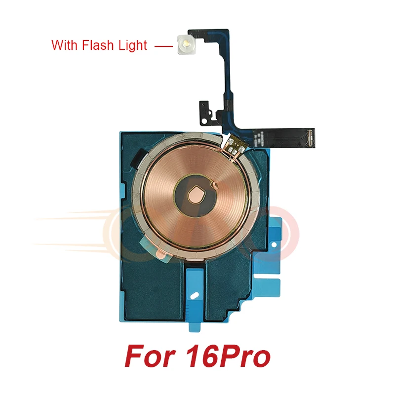 Wireless Charging Coil Sticker With Flash light Flex Cable For iPhone 14 15 16 Plus Pro Max Promax Wireless Charger Repair (1PC) image 4