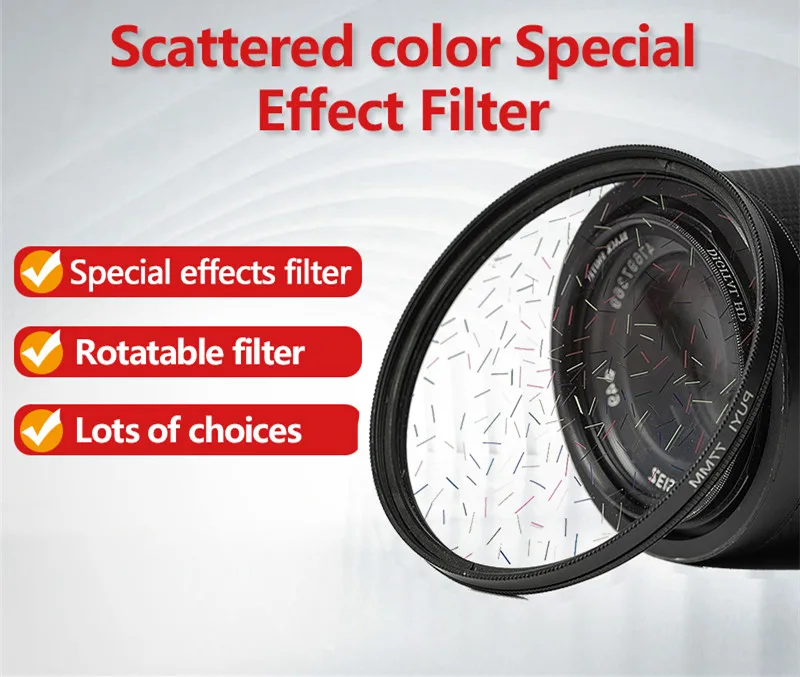 Lens Scattere Flare Filter Streaks Special Effect Star Filter Starlight Brushed Shining Glass Camera Lens Filter