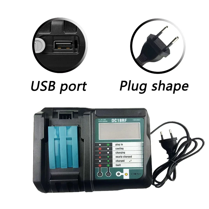 Original Makita 8.0Ah Rechargeable Battery For Makita Power Tools With LED Li-ion Replacement LXT BL1860 1850 18V 8000mAh