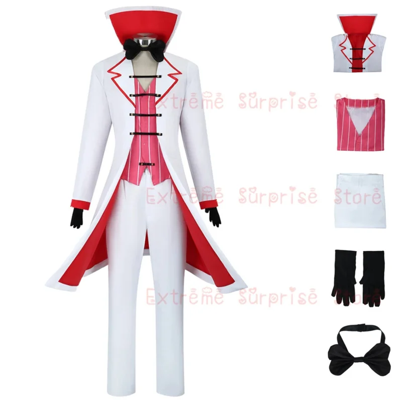 Новинка 2025 года, белый костюм Hazbin Hotel Lucifer, костюм дьявола для косплея, полный комплект, униформа Outfi AA