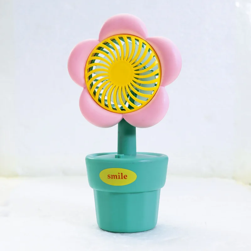 Mini Flower Desk Fan,Summer Cooler Ventilador,Portable USB Rechargeable Fan,Cute Toy Desktop Ornaments for Student Children,Gift