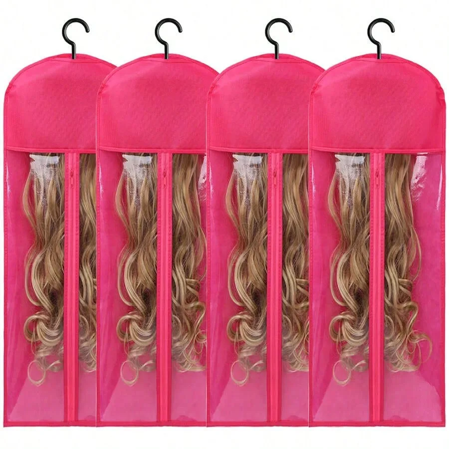 

Длинная сумка для хранения париков с вешалкой, портативные пылезащитные мешки для нескольких париков и хвостиков, пластиковые защитные пакеты
