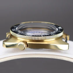 Gold 41mm Skx007 009 Watch Case Parts  Sapphire Crystal Glass For Seiko nh35 nh36 Movement 28.5mm Dial Pure Black Chapter Rings