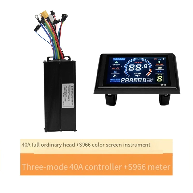 

Hot AD-Mountain Vehicle Electric Bicycle Power Modified Accessories LED S966 Display Panel 40A Sine Wave Controller Brushless