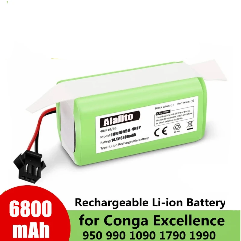 Batteria agli ioni di litio 4 s1p 14.4V 6800mAh per Conga Excellence 990 1090 Ecovacs Deebot N79S N79 DN622 Eufy Robovac 11 11 11S 12 35C X500