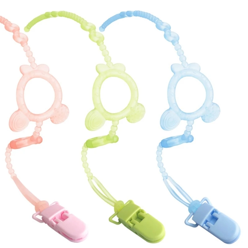 Anti-drop Food Grade Silicone Baby Pacifier Clip Chain BAP Free Adjustable Silicone Nipple Holder Clip Drinking Cup Holder Strap