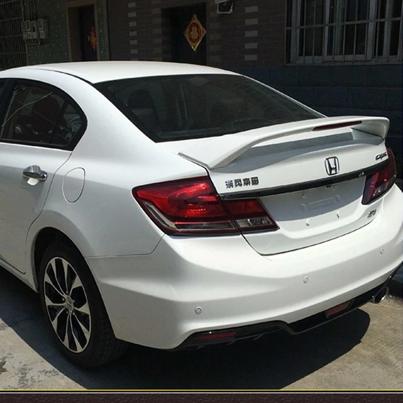 SI Style Rear Spoiler PAINTED Fits 2013-2015 9TH Honda Civic 4 Door Rear Trunk Spoiler Rear Wing Exterior Parts Auto Accessorie