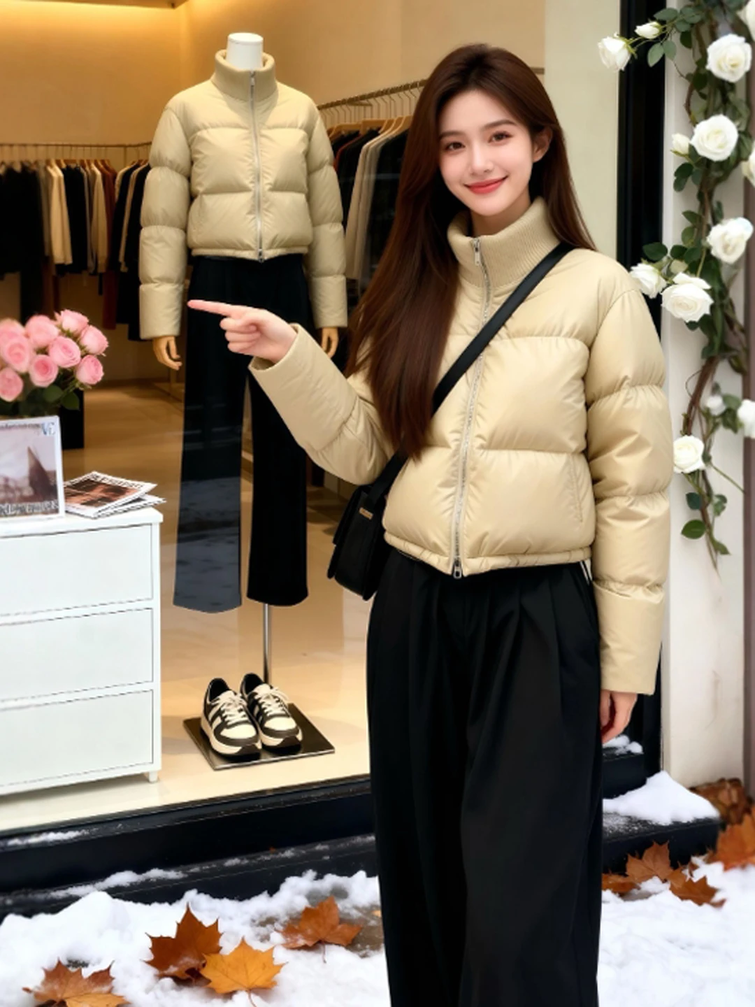

Korean Sle ort Stand Collar Cotton Jaet Beautiful Unique Small Size Winter Outerwear Comfortable Loose Fit Zipper Closure