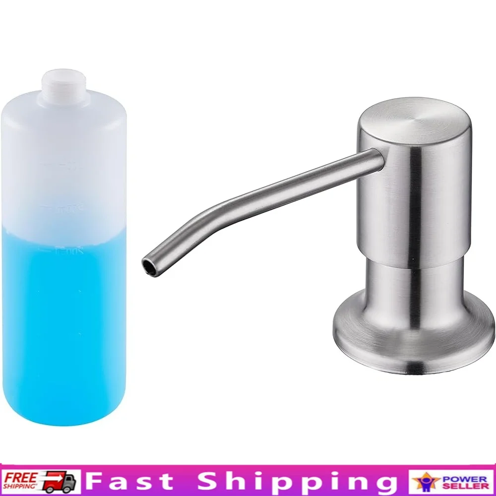 

Brushed Nickel Soap Dispenser Kitchen Sink Stainless Steel Lotion Pump Ergonomic Design Easy Clean Top Refill Liquid Dispenser