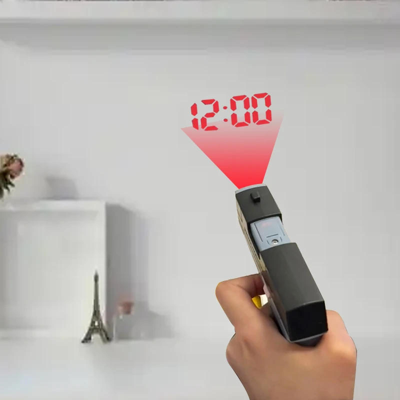

LCD Time Projection Clock, Creative Projection Time Gun, Luminous Projection Countable Time and Date, Gun Toy Clock for Children
