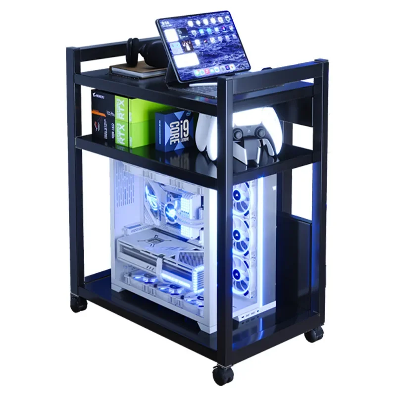 

Gaming room computer host bracket multi-layer movable chassis base rack