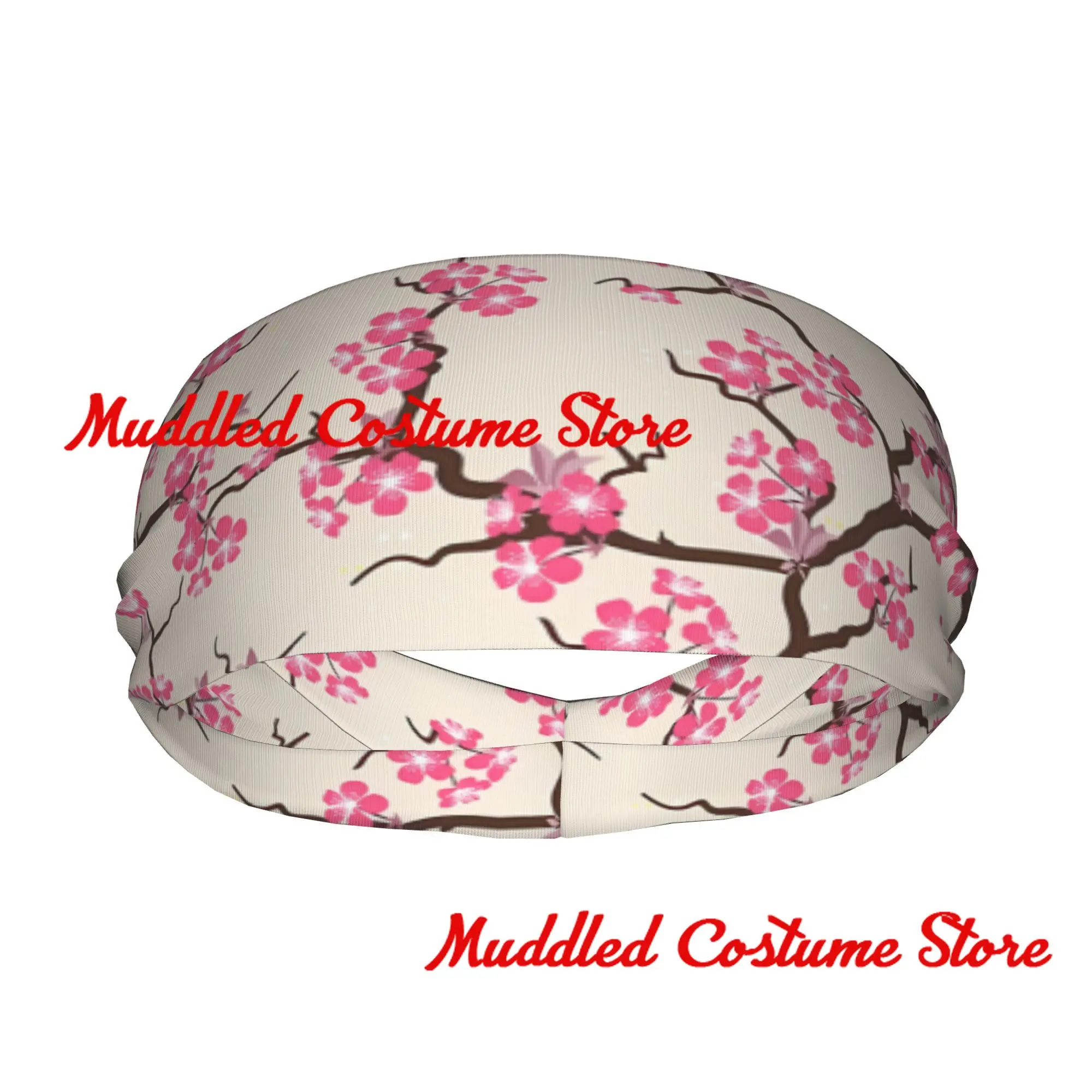 

Спортивная повязка на голову с вишневым цветком, эластичная повязка на голову для йоги и фитнеса, эластичная повязка на голову