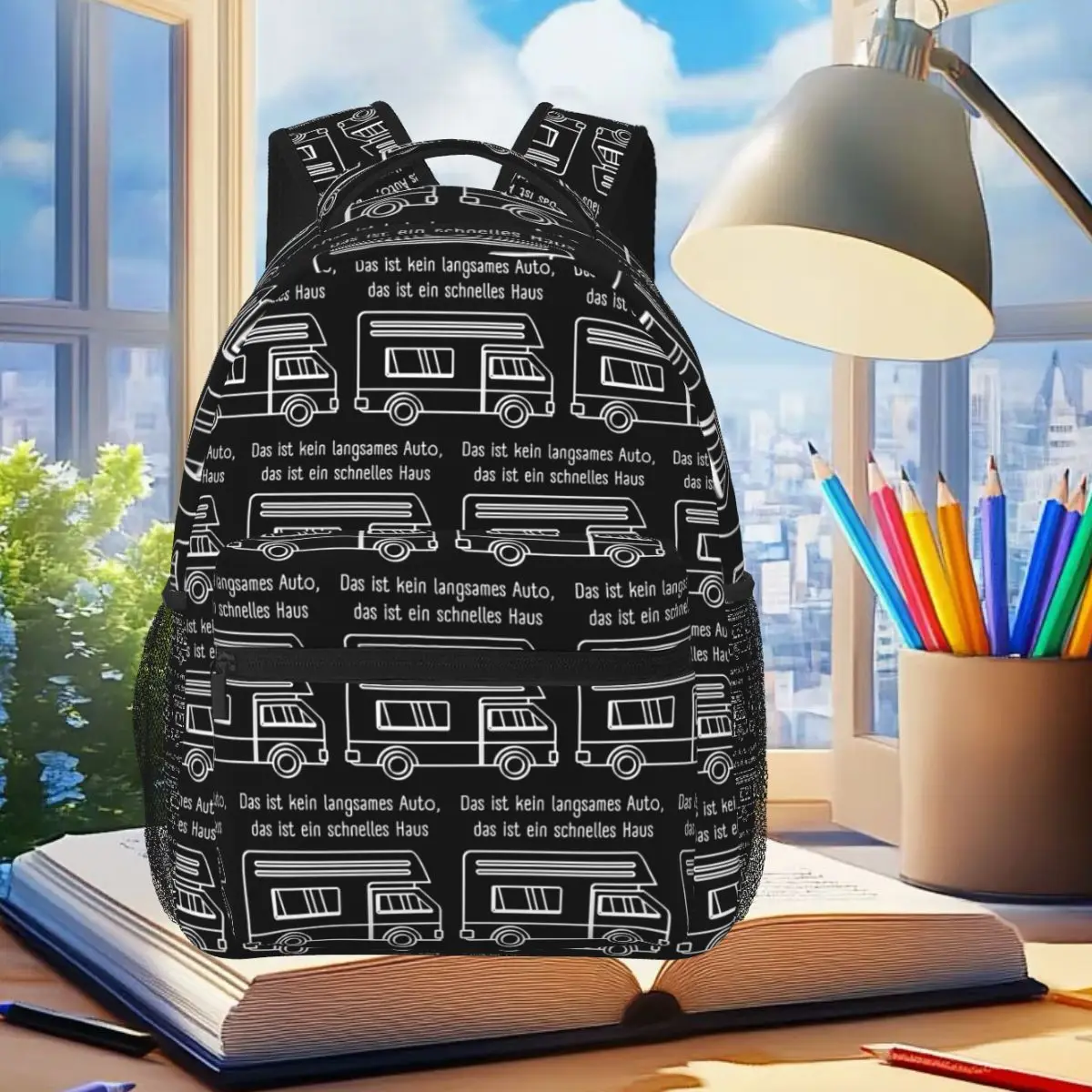 

Das Ist Kein Langsames Auto, Das Ist Ein Schnelles Haus Backpack Student Boys Girls BookBag School Bag Computer Shoulder Bags