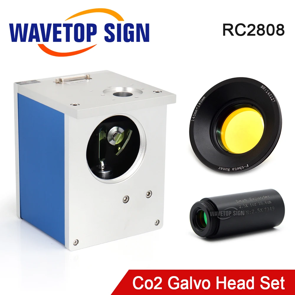 WaveTopSign 레이저 갈보 헤드 세트, CO2 레이저 마킹 기계용 입력 조리개 20mm, RC2808