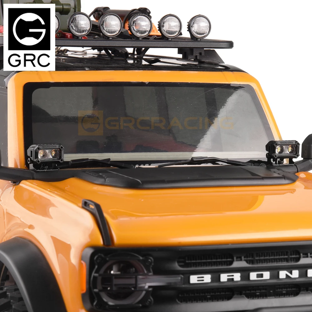 Farol retangular de grade para carro off-road, farol retro simulador, bumper dome light, g157q, carro de esteira rolante rc 1:10, 18mm