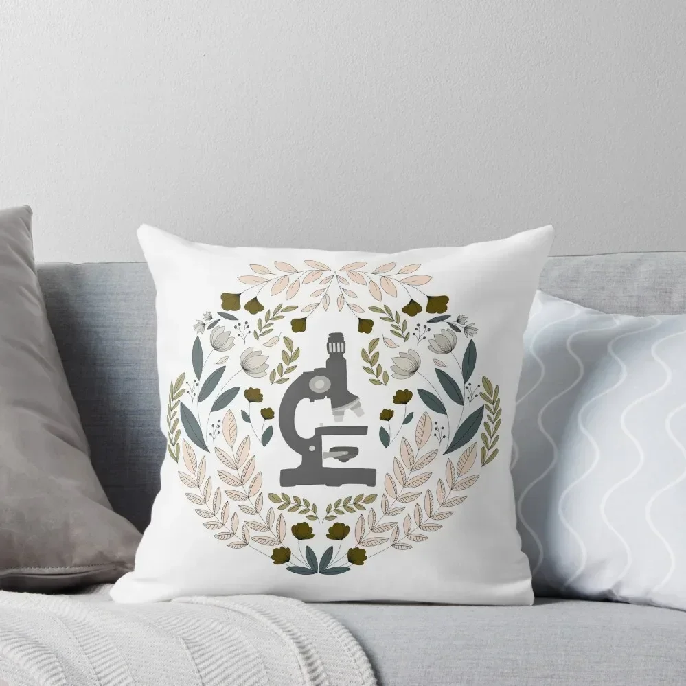 

Gray Folk Microscope Throw Pillow Bed pillowcases Decorative Cushions For Living Room christmas cushions covers pillow