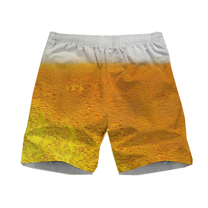 3D Gulf Gedrukt Mannen Strand Shorts Zomer Cool Beer Shorts Unisex Losse Shorts Mannen Sport Hoge taille Badpak 2022